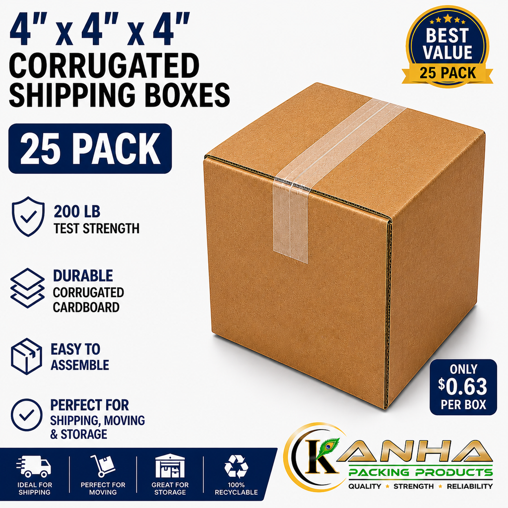 Corrugated Shipping Boxes 4"x4"x4"