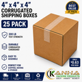 Corrugated Shipping Boxes 4"x4"x4"